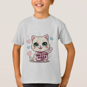 Alleen Paw-sensitive vibes - Schattigee Chibi Cat T-shirt