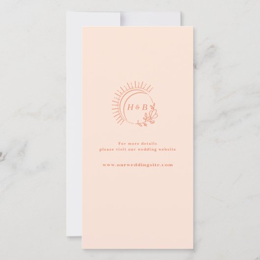 Alleen Peachy Non Photo Wedding Save the Date (Achterkant)