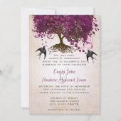 Alleen Peachy Sangria Heart Leaf Tree Weddenschap Kaart (Voorkant)