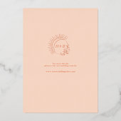 Alleen Peachy Wedding Save the Date Folie Uitnodiging (Achterkant)