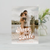 Alleen Peachy Wedding Save the Date Folie Uitnodiging (Staand Voorkant)
