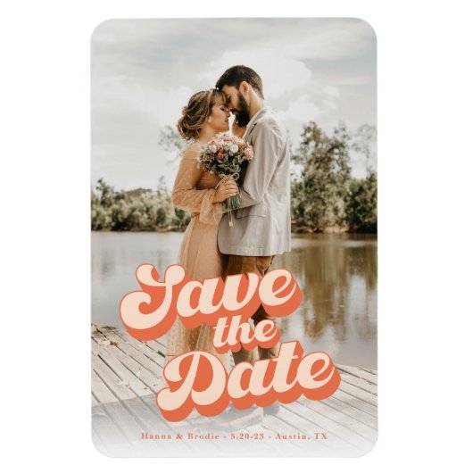 Alleen Peachy Wedding Save the Date Magneet (Verticaal)