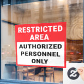 Alleen personeel met een beperkte gebiedsvergunnin raamsticker (Cafe Raam)