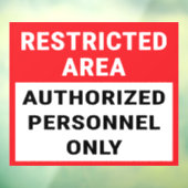 Alleen personeel met een beperkte gebiedsvergunnin raamsticker (Vel 3)