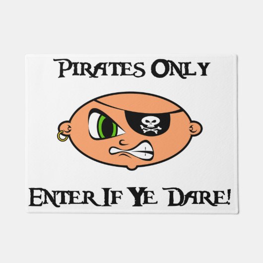 Alleen Piraten - Voer desgewenst in! - Angry Carto Deurmat (Voorkant)