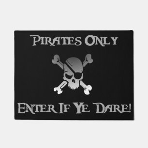Alleen Piraten - Voer desgewenst in! Funky Skull Deurmat