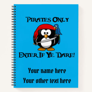Alleen Piraten - Voer desgewenst in! - Penguin Pir Notitieboek