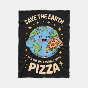Alleen planeet met pizza red de aarde fleece deken