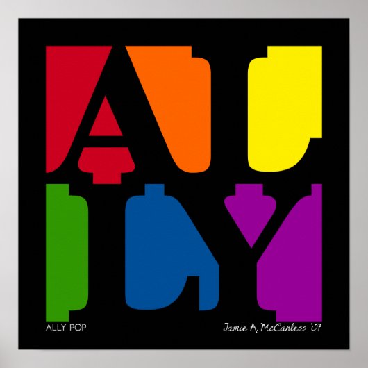 ALLEEN Pop Poster (zwart) (Voorkant)