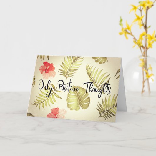 Alleen positieve gedachten kaart (Gele Bloem)