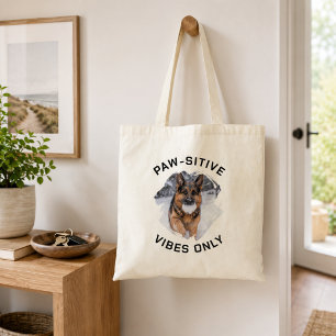 Alleen positieve honden trillingen GSD hond foto Tote Bag