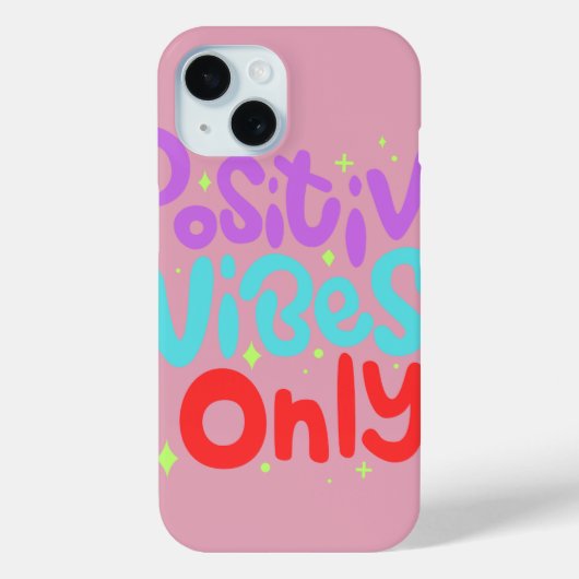 Alleen Positieve Vibes Abstracte Typografische Roz Case-Mate iPhone Case (Achterkant)