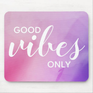 Alleen Positieve Vibes Affirmatie Citaat Roze Paar Muismat