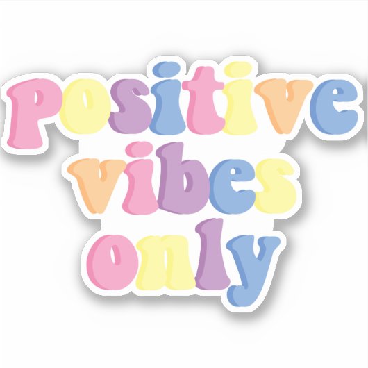 Alleen positieve vibes | Groovy Retro Vinyl Sticker (Voorkant)