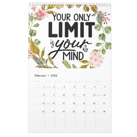 Alleen positieve vibes kalender (Feb 2026)