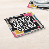 Alleen Positieve Vibes Kartonnen Onderzetters (Gebogen)