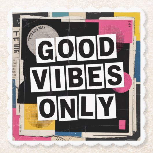 Alleen Positieve Vibes Kartonnen Onderzetters (Voorkant)
