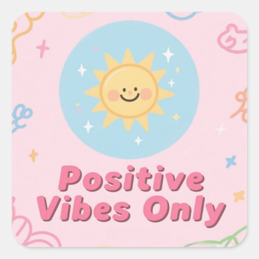 Alleen Positieve Vibes – Motiverende Sticker (Voorkant)