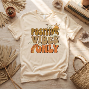 Alleen Positieve Vibes Retro Groovy Zonneschijn T- T-shirt
