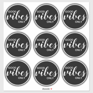 Alleen positieve vibraties Inspirerende quote zwar Sticker