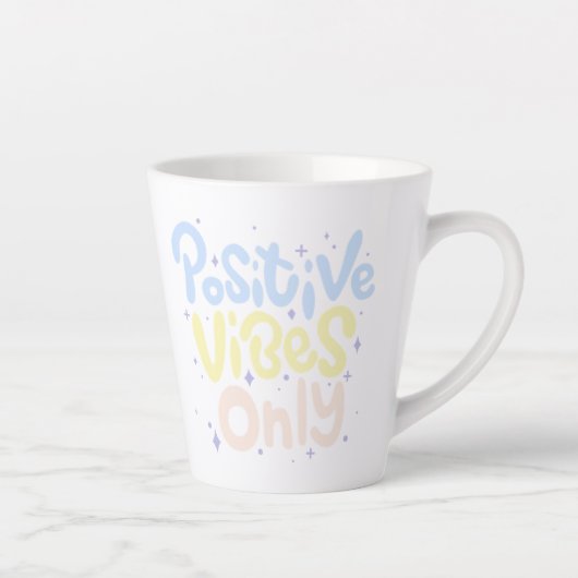 Alleen positieve vibraties latte mok (Rechts)