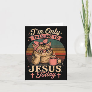 Alleen Praten Met Jezus Christelijke Zwarte Kat Ko Kaart