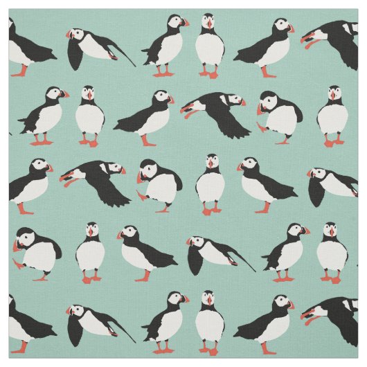 alleen puffins stof (Swatch)