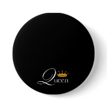 Alleen Queen Vibes: zwarte Button met 'Queen'