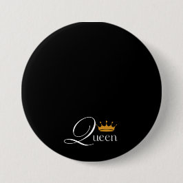 Alleen Queen Vibes: zwarte Button met 'Queen'