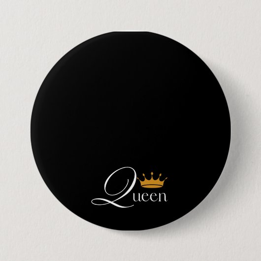 Alleen Queen Vibes: zwarte Button met 'Queen' (Voorkant)