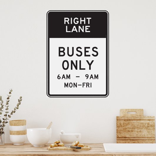 Alleen rechterlinkerbus poster (Keuken)