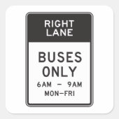Alleen rechterlinkerbus vierkante sticker (Voorkant)