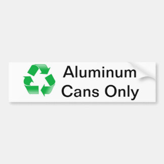 alleen recyclen aluminium blikken bumpersticker