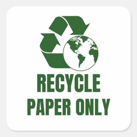 alleen recyclen papier vierkante sticker (Voorkant)