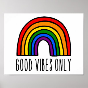 Alleen regenbooggoede vibes poster