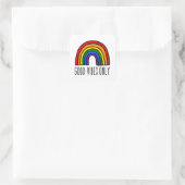 Alleen regenbooggoede vibes vierkante sticker (Tas)