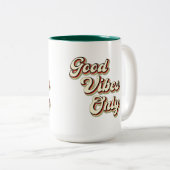 Alleen Retro Good Vibes -  Tweekleurige Koffiemok (Voorkant rechts)