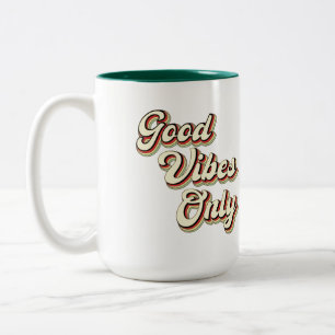 Alleen Retro Good Vibes - Tweekleurige Koffiemok