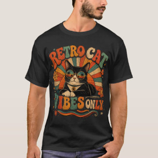 Alleen Retro Kat Vibes Vintage Kat Design T-shirt