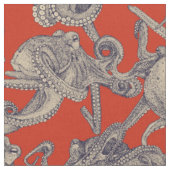 alleen retro octopussen stof (Close Up)