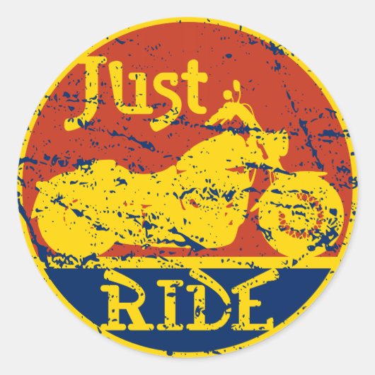 Alleen Ride Ronde Sticker (Voorkant)