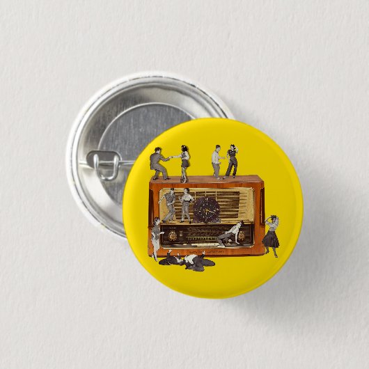 Alleen Rock & Roll Ronde Button 3,2 Cm (Voorkant /achterkant)