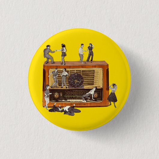 Alleen Rock & Roll Ronde Button 3,2 Cm (Voorkant)