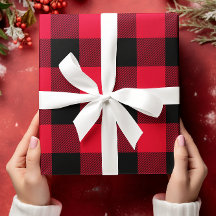 Alleen Rood en Zwart Buffalo Plaid Kerstmis