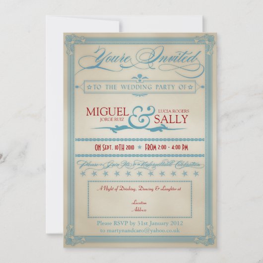 Alleen Rood-Wit en Blauw-bruiloft Kaart (Voorkant)