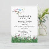 Alleen roze en blauwe wijnen bruiloft kaart (Staand voorkant)