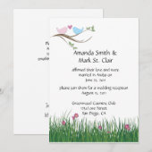 Alleen roze en blauwe wijnen bruiloft kaart (Voorkant / Achterkant)