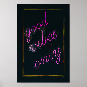 Alleen roze lampjes esthetisch Typografisch Poster