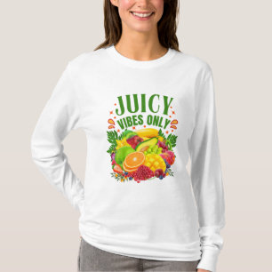 Alleen sappige vibraties: vers fruit en een gezond t-shirt
