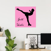 Alleen Schaats Ice Skater Poster (Thuiskantoor)